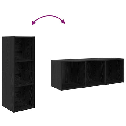 TV-Schränk 3 pcs Schwarz 107 x 35 x 37 cm Holzwerkstoff