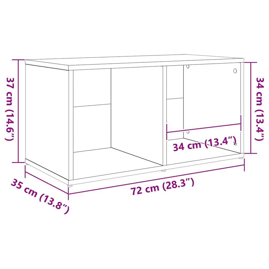 TV-Schränk 3 pcs Schwarz 107 x 35 x 37 cm Holzwerkstoff