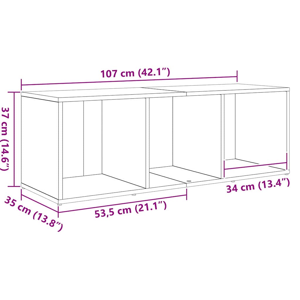 TV-Schränk 3 pcs Schwarz 107 x 35 x 37 cm Holzwerkstoff