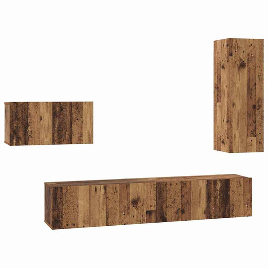 TV-Möbel-Set 4 pcs Altholz 30,5 x 30 x 90 cm Holzwerkstoff