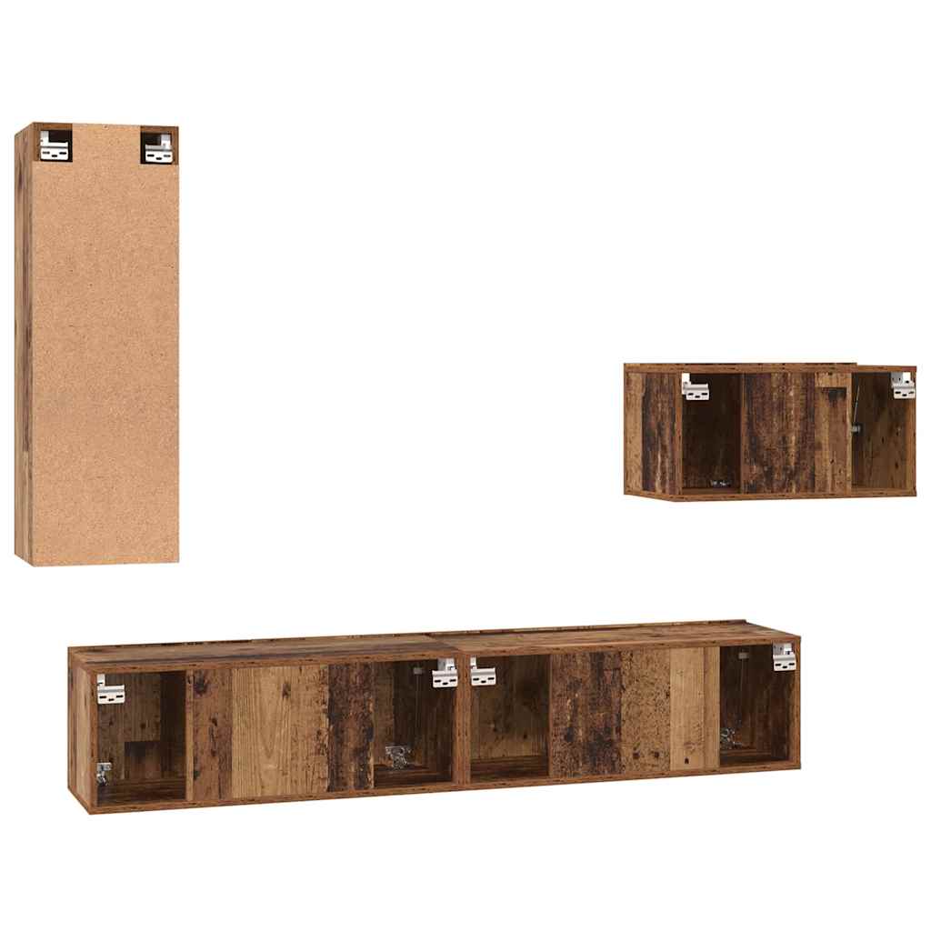 TV-Möbel-Set 4 pcs Altholz 30,5 x 30 x 90 cm Holzwerkstoff