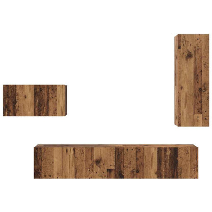 TV-Möbel-Set 4 pcs Altholz 30,5 x 30 x 90 cm Holzwerkstoff