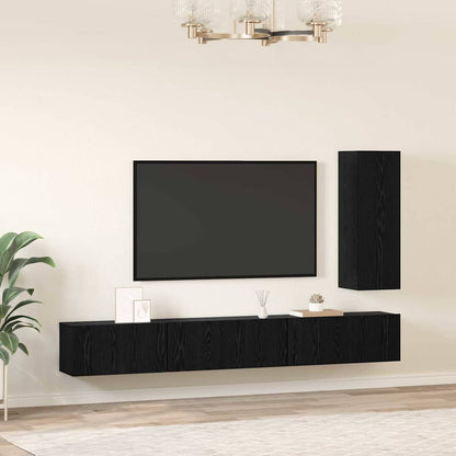 TV-Möbel-Set 4 pcs Schwarze Eiche 30,5 x 30 x 90 cm