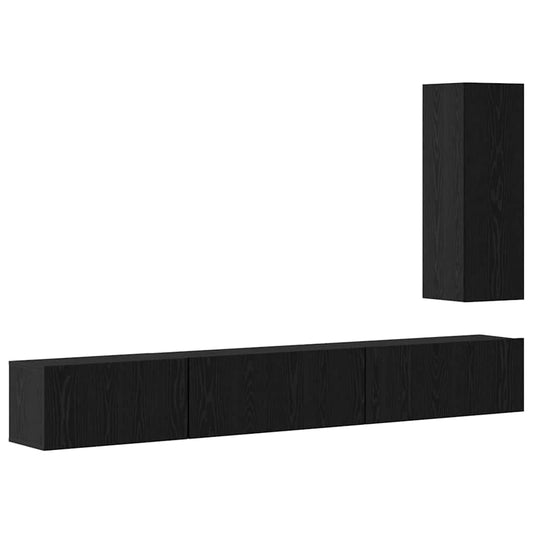 TV-Möbel-Set 4 pcs Schwarze Eiche 30,5 x 30 x 90 cm