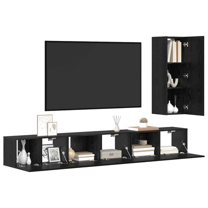 TV-Möbel-Set 4 pcs Schwarze Eiche 30,5 x 30 x 90 cm