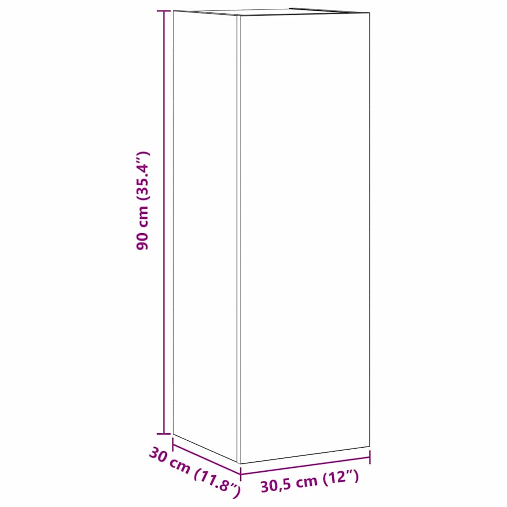 TV-Möbel-Set 4 pcs Schwarze Eiche 30,5 x 30 x 90 cm