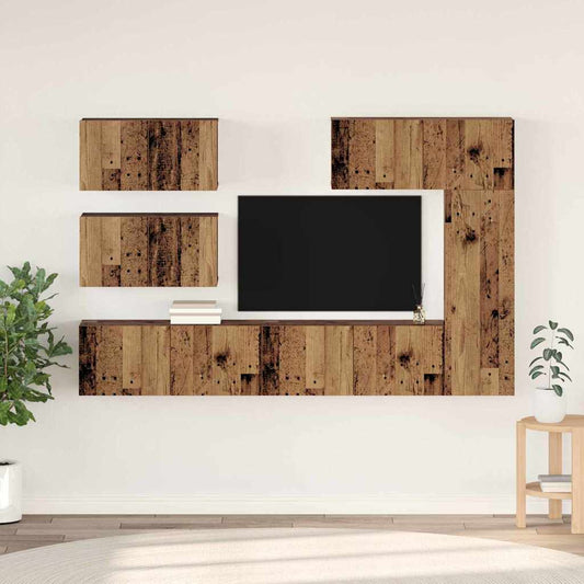 TV-Möbel-Set 6 pcs Altholz 30,5 x 30 x 90 cm Holzwerkstoff