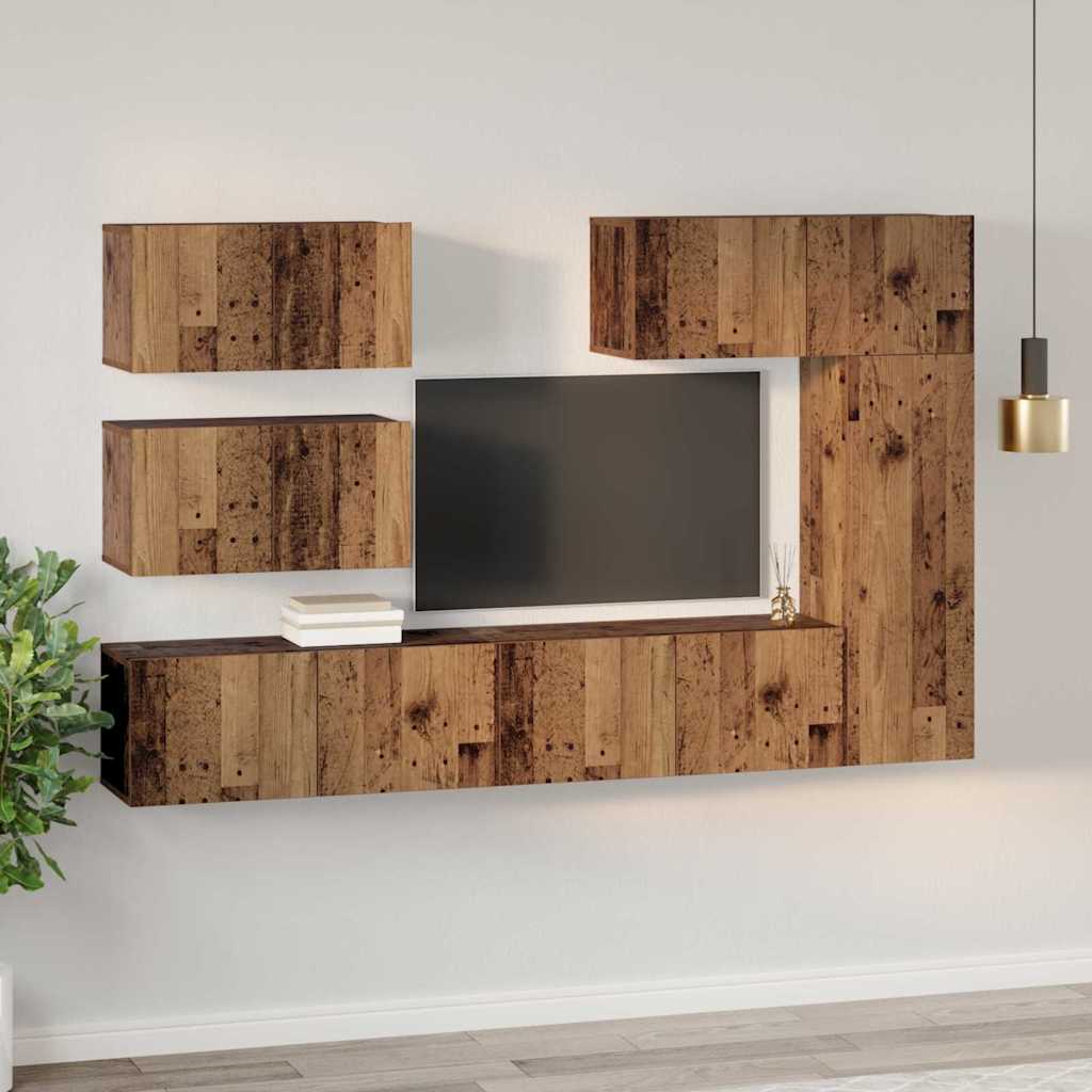 TV-Möbel-Set 6 pcs Altholz 30,5 x 30 x 90 cm Holzwerkstoff