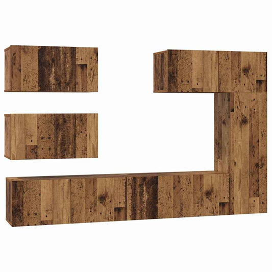 TV-Möbel-Set 6 pcs Altholz 30,5 x 30 x 90 cm Holzwerkstoff