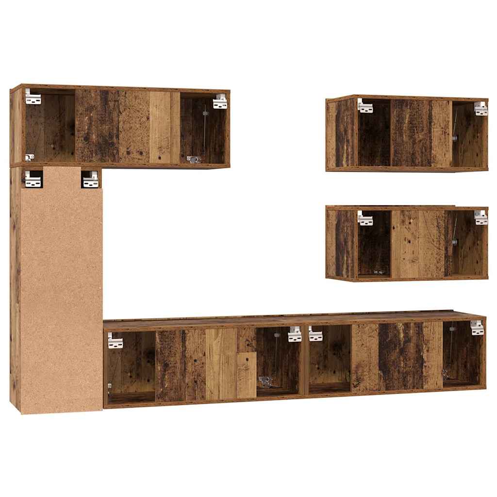 TV-Möbel-Set 6 pcs Altholz 30,5 x 30 x 90 cm Holzwerkstoff