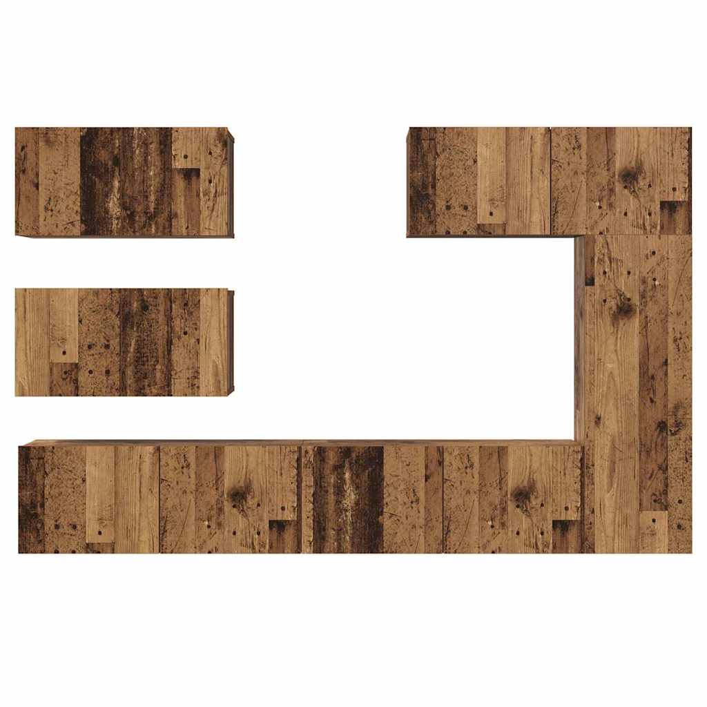 TV-Möbel-Set 6 pcs Altholz 30,5 x 30 x 90 cm Holzwerkstoff