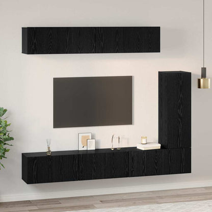 TV-Möbel-Set 6 pcs Schwarze Eiche 30,5 x 30 x 90 cm