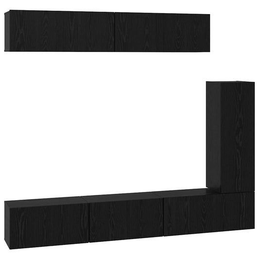 TV-Möbel-Set 6 pcs Schwarze Eiche 30,5 x 30 x 90 cm