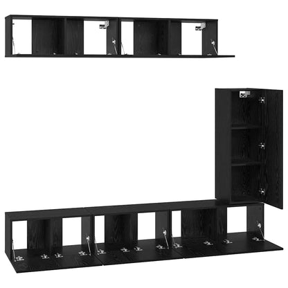 TV-Möbel-Set 6 pcs Schwarze Eiche 30,5 x 30 x 90 cm