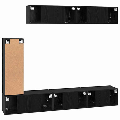 TV-Möbel-Set 6 pcs Schwarze Eiche 30,5 x 30 x 90 cm