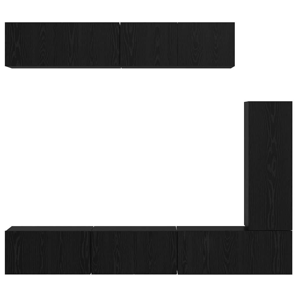 TV-Möbel-Set 6 pcs Schwarze Eiche 30,5 x 30 x 90 cm
