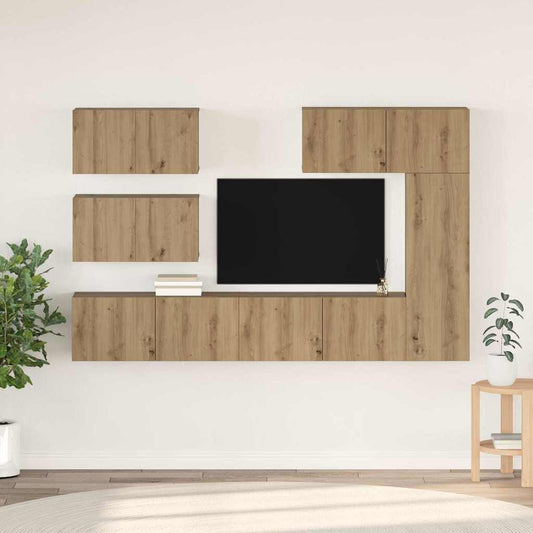 TV-Möbel-Set 6 pcs Eiche handwerklich 30,5 x 30 x 90 cm