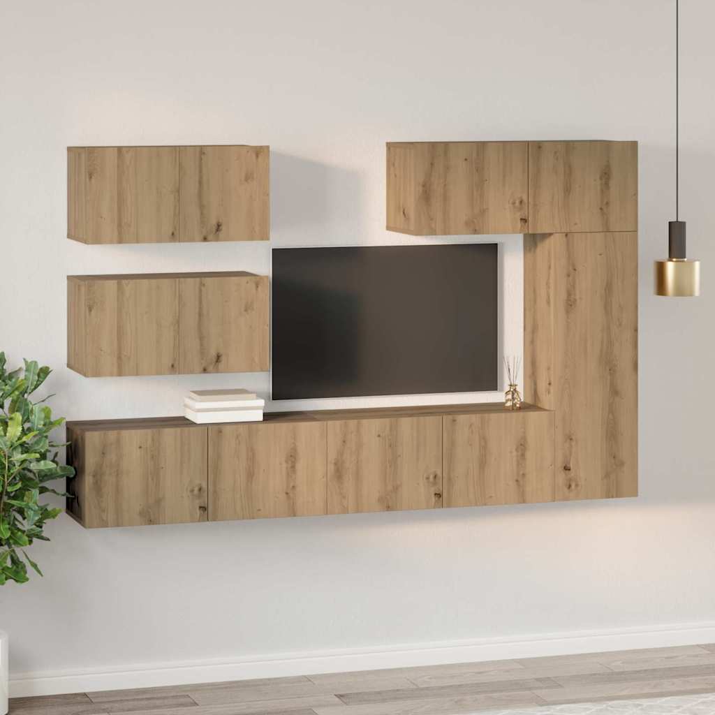 TV-Möbel-Set 6 pcs Eiche handwerklich 30,5 x 30 x 90 cm