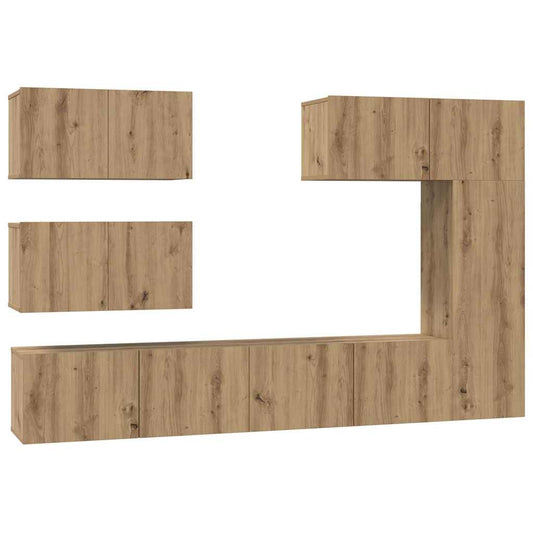 TV-Möbel-Set 6 pcs Eiche handwerklich 30,5 x 30 x 90 cm