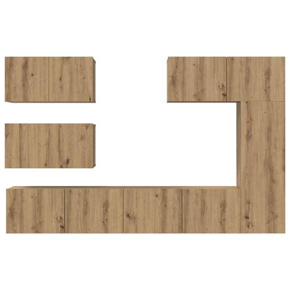 TV-Möbel-Set 6 pcs Eiche handwerklich 30,5 x 30 x 90 cm