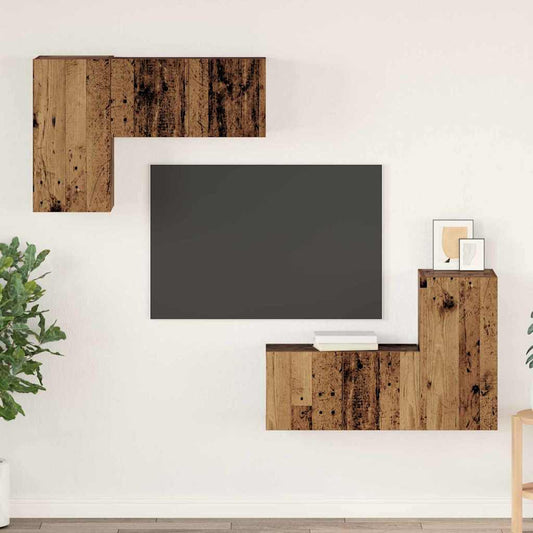 TV-Möbel-Set 4 pcs Altholz 60 x 30 x 30 cm Holzwerkstoff