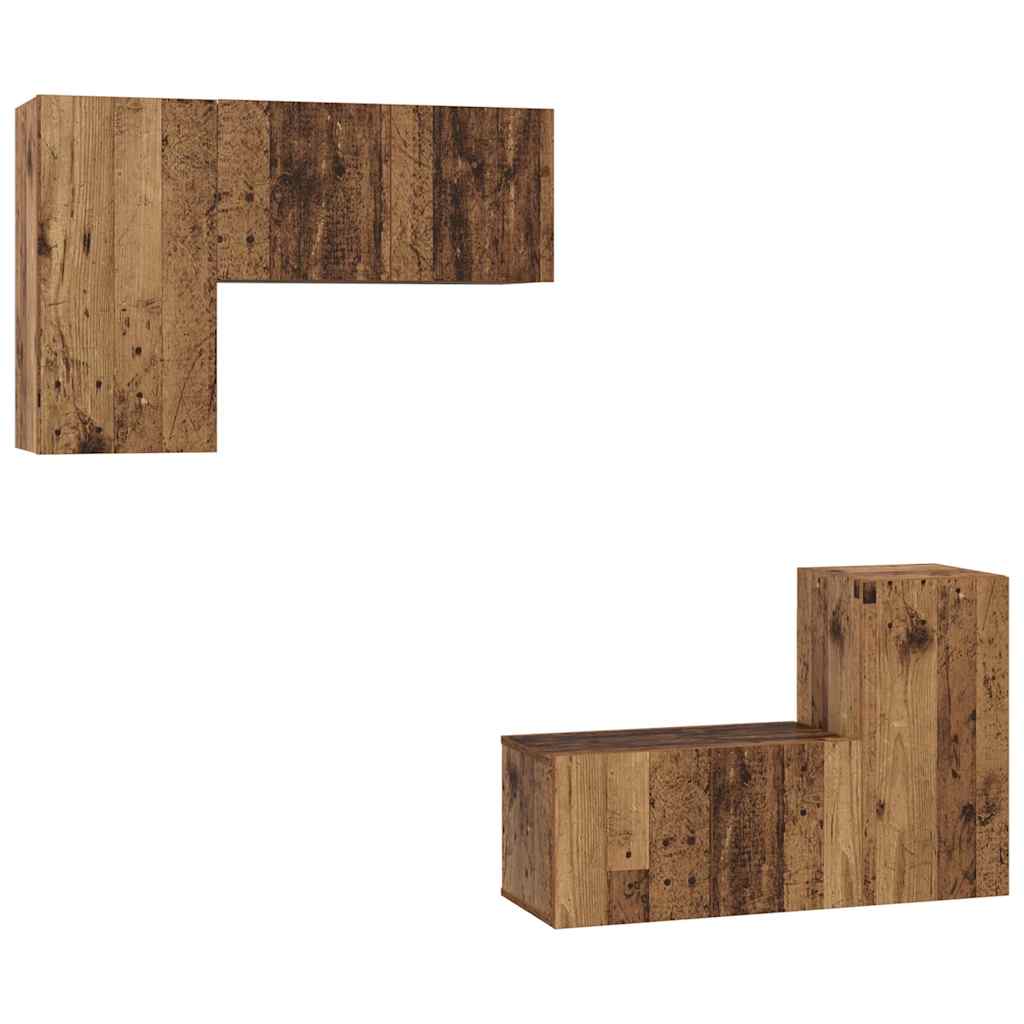 TV-Möbel-Set 4 pcs Altholz 60 x 30 x 30 cm Holzwerkstoff