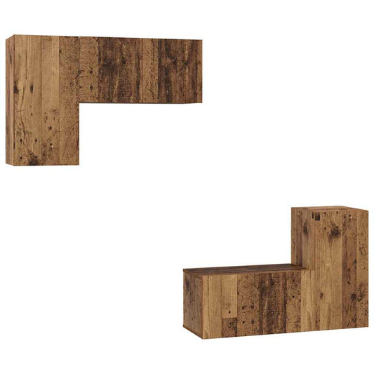 TV-Möbel-Set 4 pcs Altholz 60 x 30 x 30 cm Holzwerkstoff