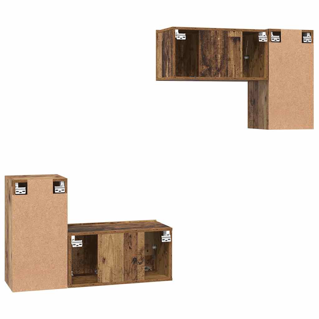TV-Möbel-Set 4 pcs Altholz 60 x 30 x 30 cm Holzwerkstoff