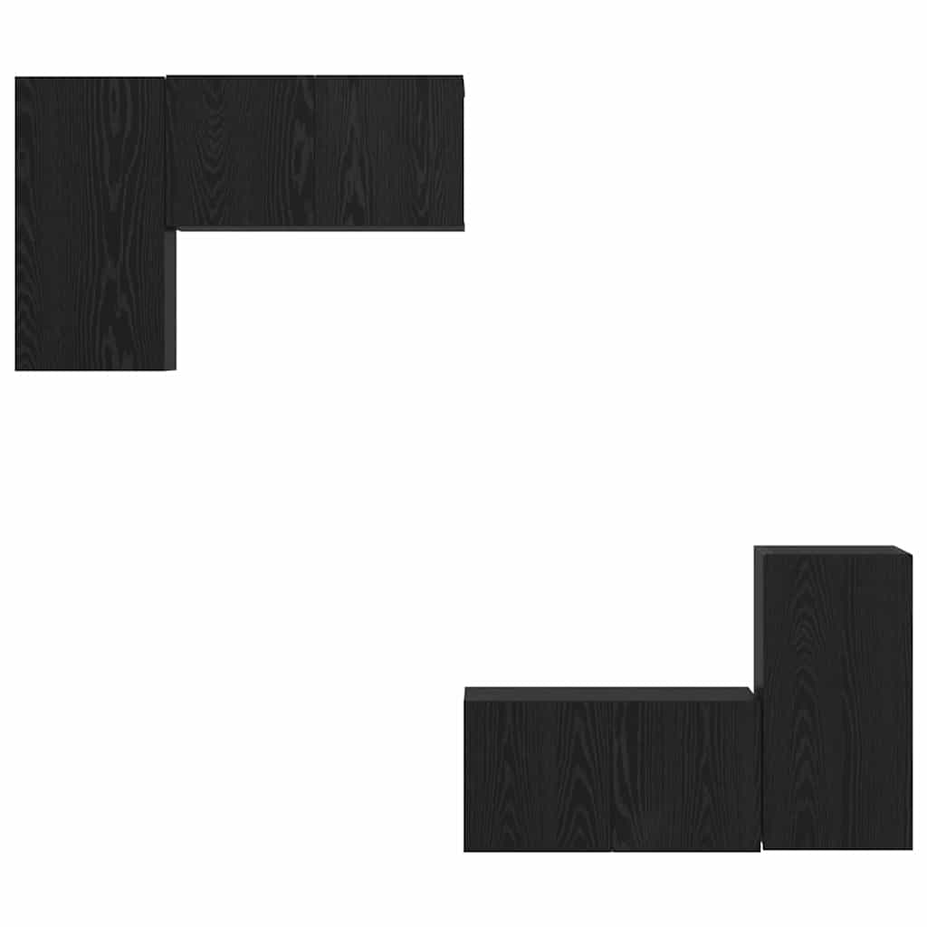 TV-Möbel-Set 4 pcs Schwarze Eiche 60 x 30 x 30 cm Holzwerkstoff