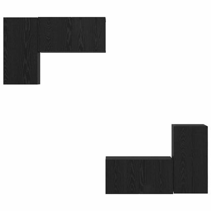 TV-Möbel-Set 4 pcs Schwarze Eiche 60 x 30 x 30 cm Holzwerkstoff