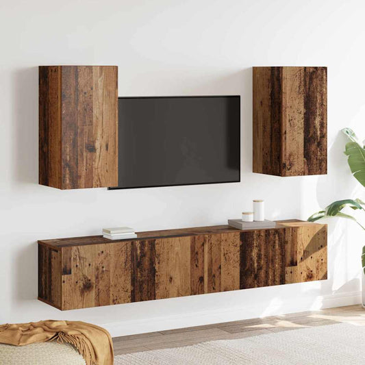 TV-Möbel-Set 4 pcs Altholz 160 x 30 x 30 cm Holzwerkstoff