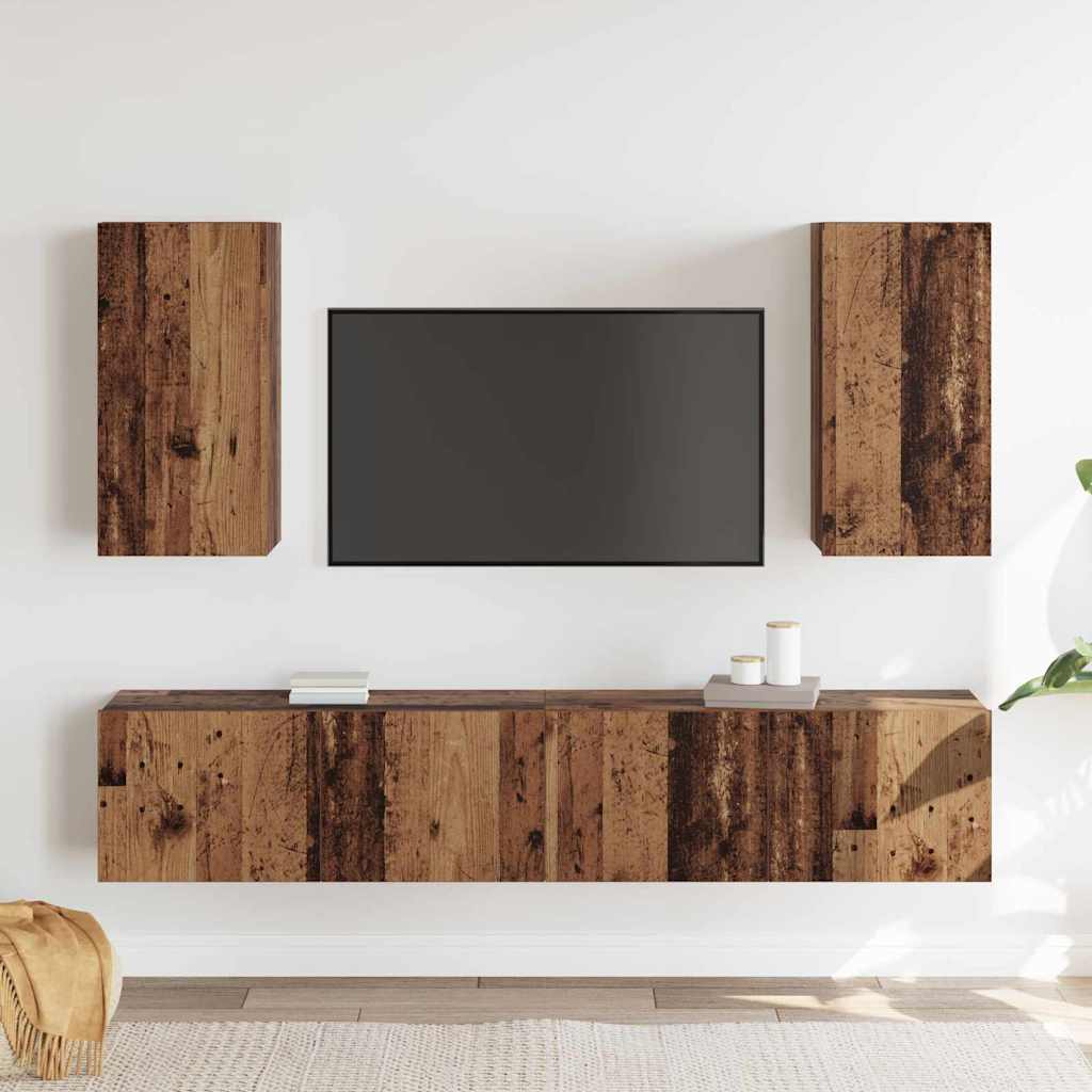 TV-Möbel-Set 4 pcs Altholz 160 x 30 x 30 cm Holzwerkstoff