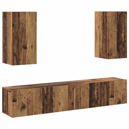 TV-Möbel-Set 4 pcs Altholz 160 x 30 x 30 cm Holzwerkstoff