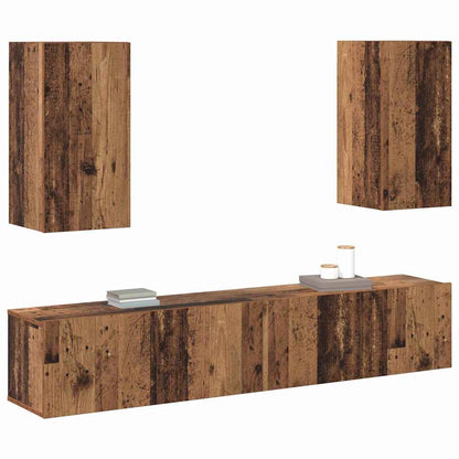 TV-Möbel-Set 4 pcs Altholz 160 x 30 x 30 cm Holzwerkstoff