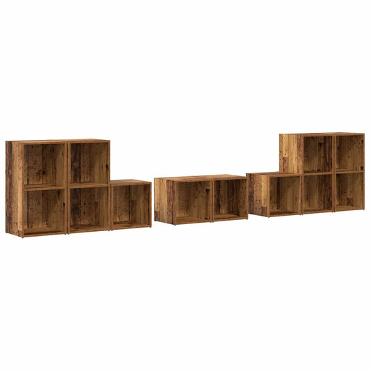 TV-Schrank Set 8 pcs Altholz 37 x 35 x 72 cm Holzwerkstoff