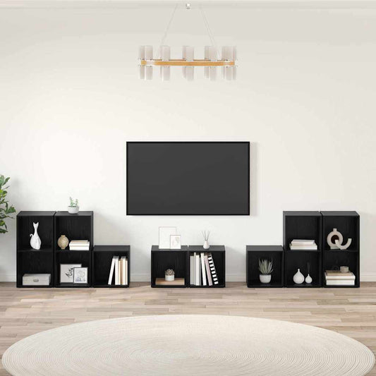 TV-Schrank Set 8 pcs Schwarze Eiche 37 x 35 x 72 cm