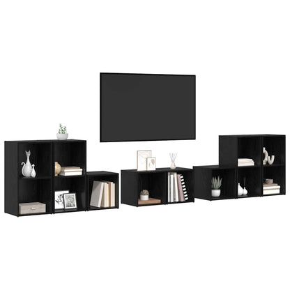 TV-Schrank Set 8 pcs Schwarze Eiche 37 x 35 x 72 cm