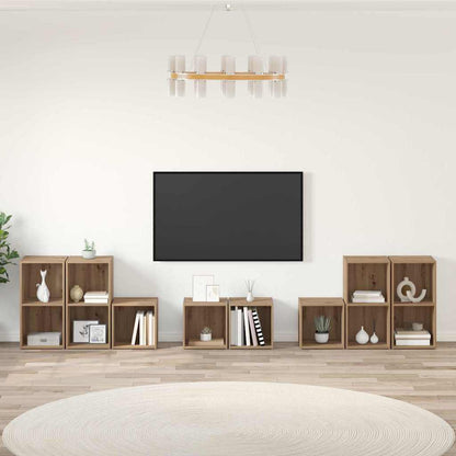 TV-Schrank Set 8 pcs Artisan Eiche 37 x 35 x 72 cm