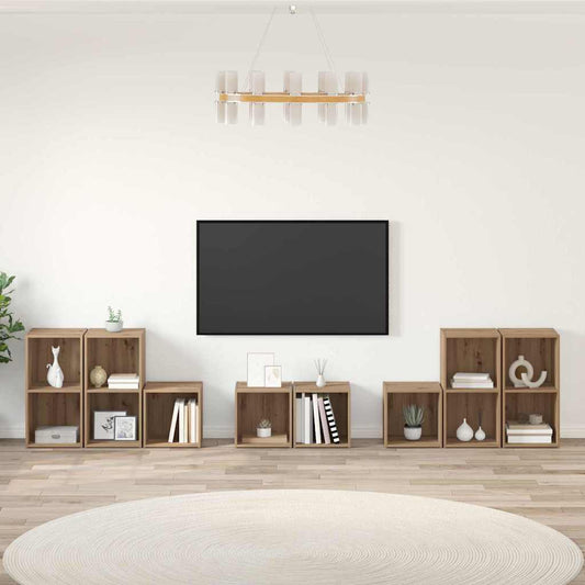 TV-Schrank Set 8 pcs Artisan Eiche 37 x 35 x 72 cm