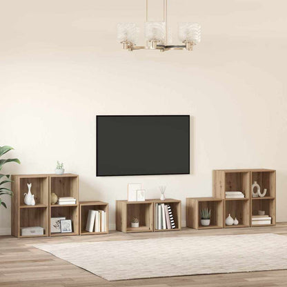 TV-Schrank Set 8 pcs Artisan Eiche 37 x 35 x 72 cm