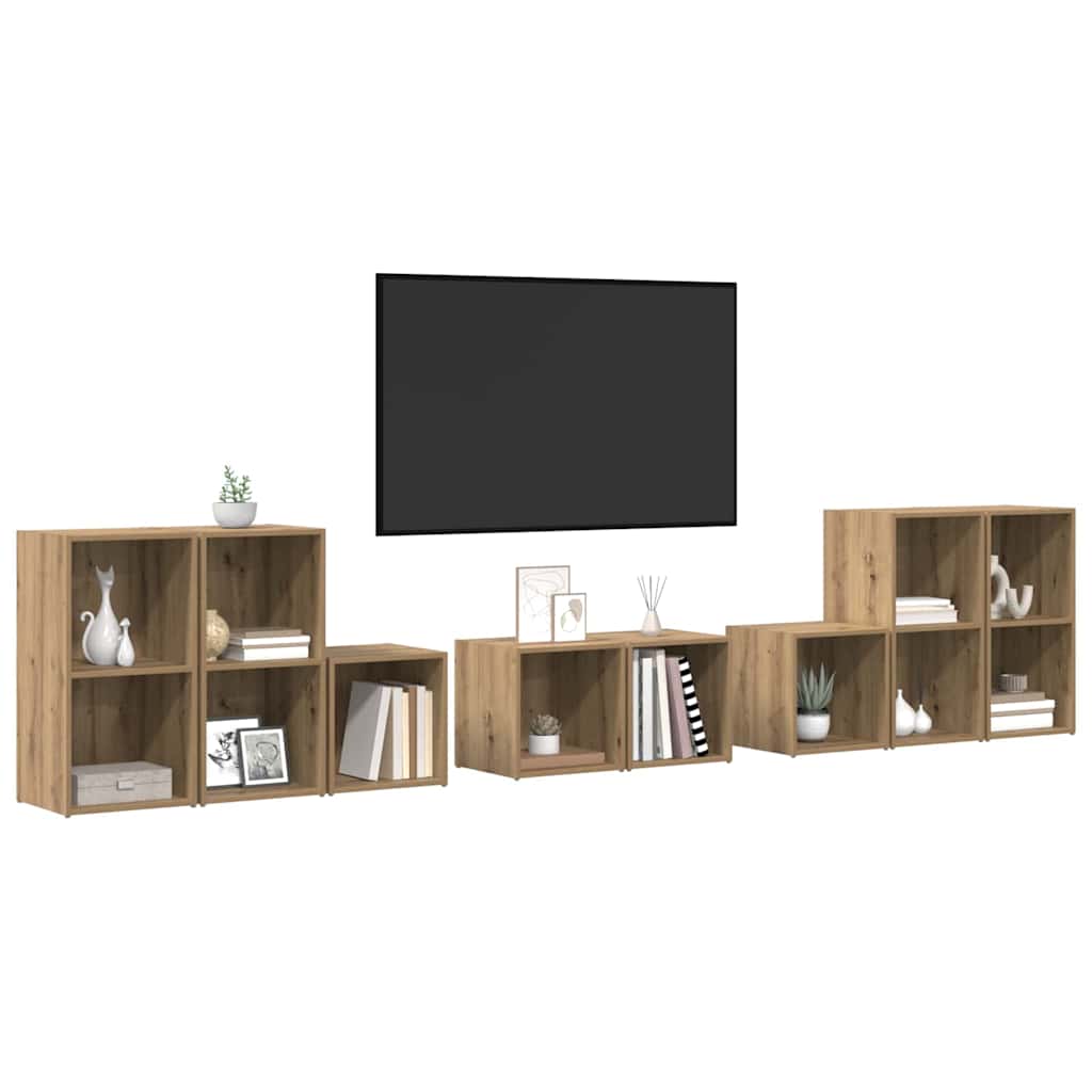 TV-Schrank Set 8 pcs Artisan Eiche 37 x 35 x 72 cm