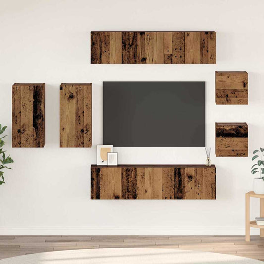 TV-Möbel-Set 8 pcs Altholz 30,5 x 30 x 60 cm Holzwerkstoff