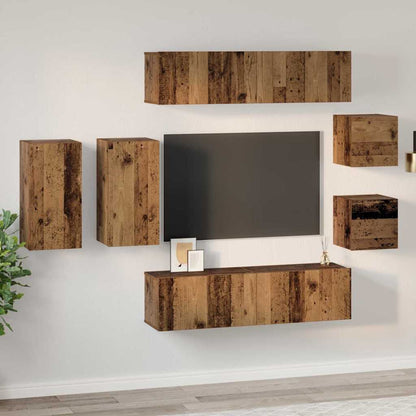 TV-Möbel-Set 8 pcs Altholz 30,5 x 30 x 60 cm Holzwerkstoff