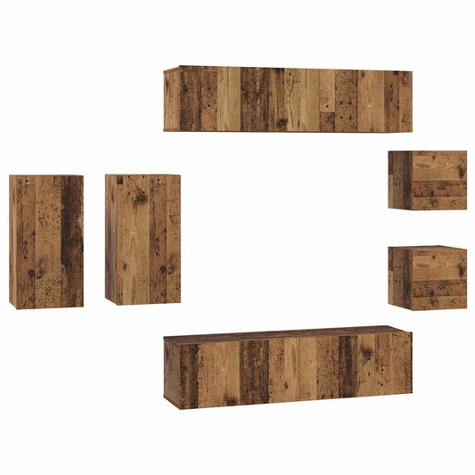 TV-Möbel-Set 8 pcs Altholz 30,5 x 30 x 60 cm Holzwerkstoff
