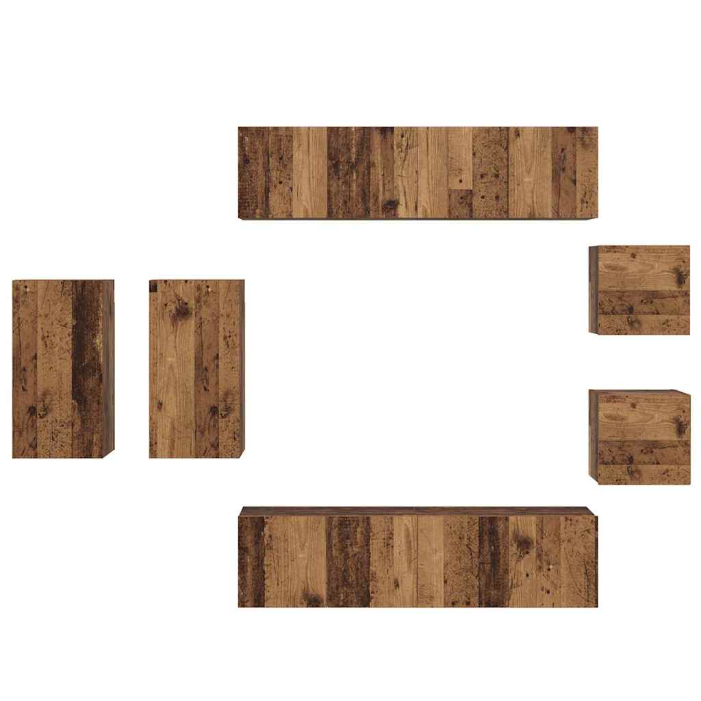 TV-Möbel-Set 8 pcs Altholz 30,5 x 30 x 60 cm Holzwerkstoff