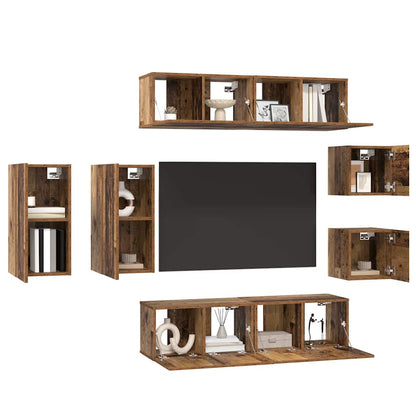 TV-Möbel-Set 8 pcs Altholz 30,5 x 30 x 60 cm Holzwerkstoff