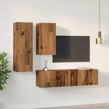 TV-Möbel-Set 4 pcs Altholz 30,5 x 30 x 90 cm Holzwerkstoff