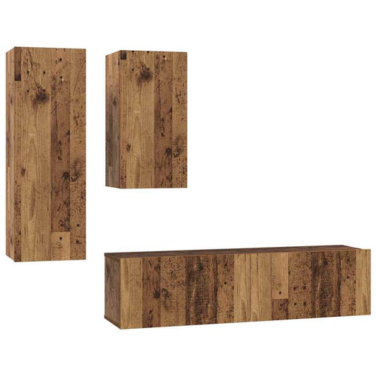 TV-Möbel-Set 4 pcs Altholz 30,5 x 30 x 90 cm Holzwerkstoff