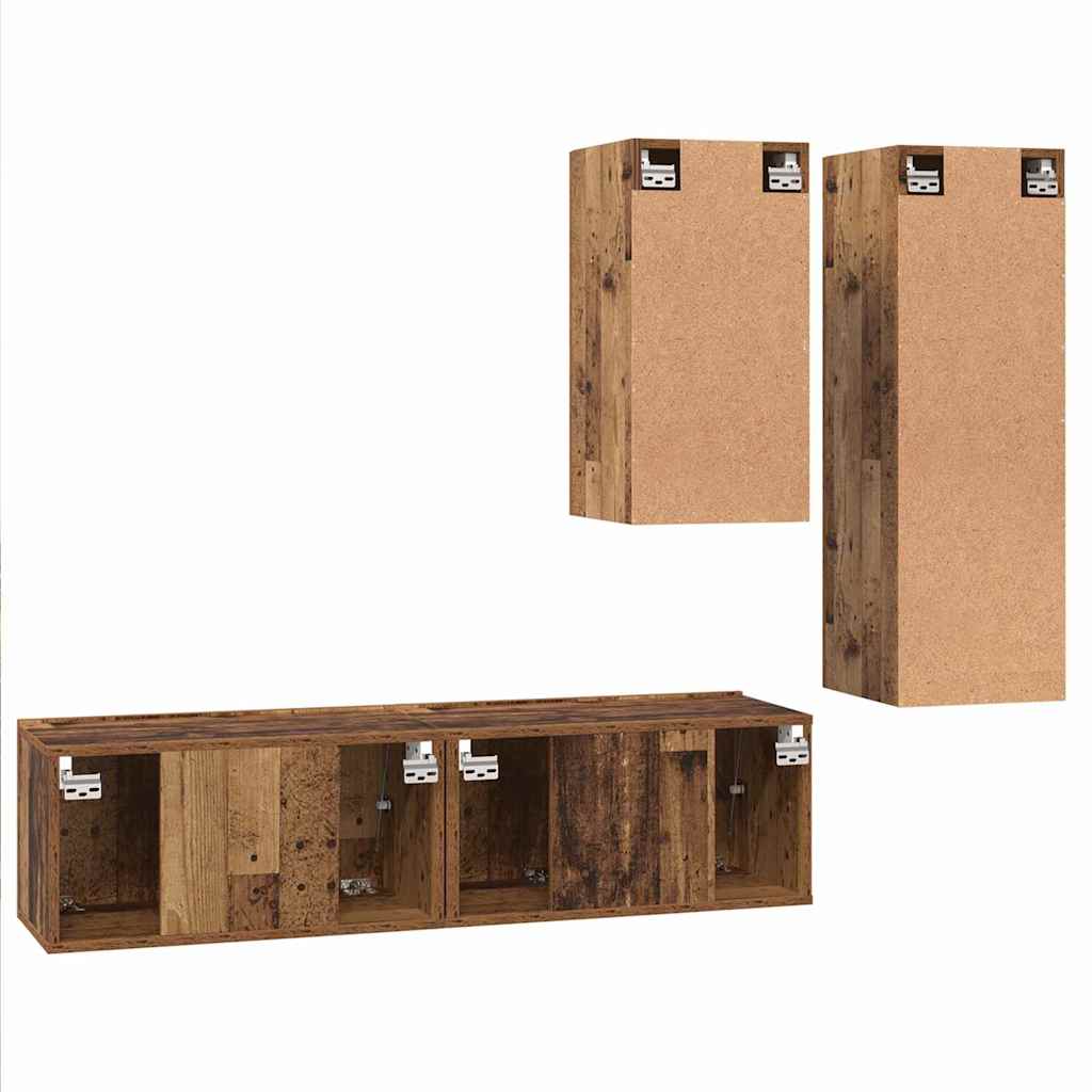 TV-Möbel-Set 4 pcs Altholz 30,5 x 30 x 90 cm Holzwerkstoff