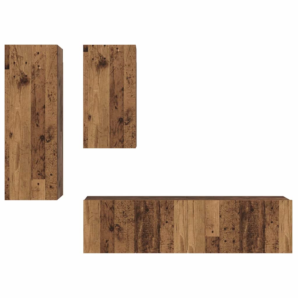 TV-Möbel-Set 4 pcs Altholz 30,5 x 30 x 90 cm Holzwerkstoff